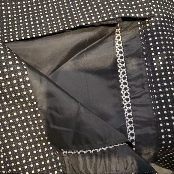 Black Label by Evan Picone 6 black with white tiny polka dots lined pencil skirt - Picture 8 of 9